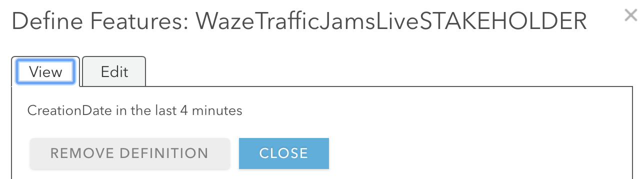 Define features to display live traffic information